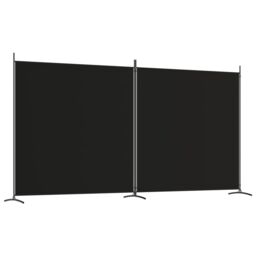 Berkfield Home 2-Panel Room Divider Black 348x180 cm Fabric - thumbnail 2