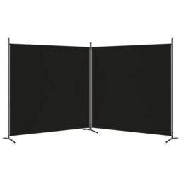 Berkfield Home 2-Panel Room Divider Black 348x180 cm Fabric - thumbnail 4