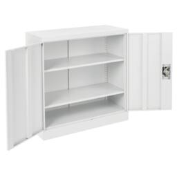 Moderna Steel Storage Cabinet Lockable 2 Doors Adjustable Shelves 80cm in White - thumbnail 2