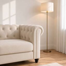 Sofaya Hampton Armchair Chesterfield Seater Sofa Velvet Couch in Cream - Size: 1 Seater - thumbnail 3