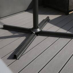 Home Source 3m Garden Outdoor Cantilever Parasol with Crank Handle & Cross Base in Grey - thumbnail 4