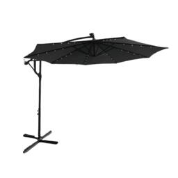 Home Source 3m Garden Outdoor Cantilever Parasol with Crank Handle & Cross Base in Grey - thumbnail 7