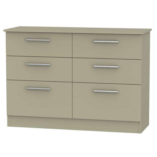Ready Assembled 2 U Trent 6 Drawer Wide Chest (Ready Assembled) in Light Brown