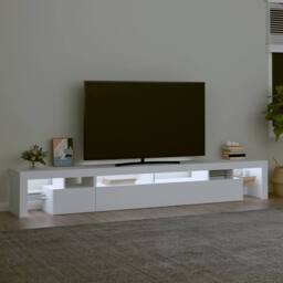 Berkfield Home TV Cabinet with LED Lights White 260x36.5x40 cm - thumbnail 3