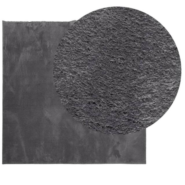 Berkfield Home Rug Short Pile Soft & Washable Anthracite 200x200 cm in Charcoal - Size: 100 cm diameter - image 1