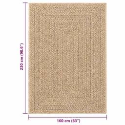 Berkfield Home Rug ZIZUR Beige 120x170 cm Jute Look Indoor & Outdoor - Size: Medium - thumbnail 9