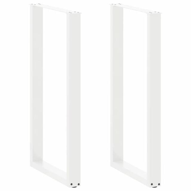 Berkfield Home Coffee Table Legs U-Shaped 2 pcs White 60x(110-111) cm Steel - image 1