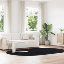 Berkfield Home Shaggy Rug High Pile NAVARRA Black 300x200 cm Polyester - Size: Medium - thumbnail 1