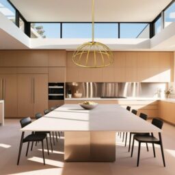 CGC Lighting Paraplu 2 Hemisphere 90cm Satin Gold LED Ceiling Pendant Light - thumbnail 2