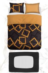 Grace Premium Ultra Soft 4 Pack Duvet Cover Set with Fitted Sheet in Gold - Size: Single