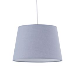 First Choice Lighting Grey Cotton 23cm Tapered Cylinder Pendant or Lamp Shade - thumbnail 1