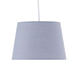 First Choice Lighting Grey Cotton 23cm Tapered Cylinder Pendant or Lamp Shade - thumbnail 2