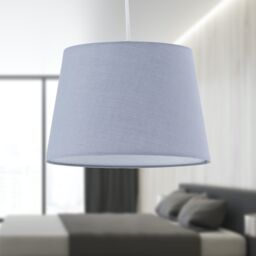 First Choice Lighting Grey Cotton 23cm Tapered Cylinder Pendant or Lamp Shade - thumbnail 3