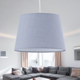 First Choice Lighting Grey Cotton 23cm Tapered Cylinder Pendant or Lamp Shade - thumbnail 4