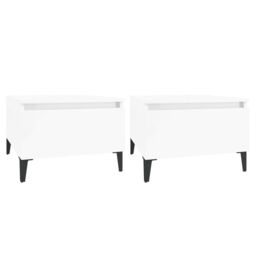 Berkfield Home Side Tables 2 pcs High Gloss White 50x46x35 cm Engineered Wood - Size: 50 x 46 x 35 cm - thumbnail 2