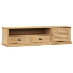 Berkfield Home TV Cabinet VIGO 156x40x40 cm Solid Wood Pine in Brown - Size: 156 x 40 x 40 cm - thumbnail 2