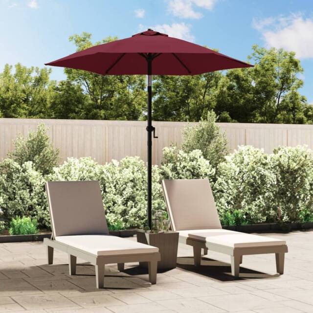 Berkfield Home Parasol Burgundy 200x224 cm Aluminium in Red - image 1