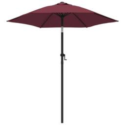 Berkfield Home Parasol Burgundy 200x224 cm Aluminium in Red - thumbnail 2