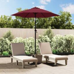 Berkfield Home Parasol Burgundy 200x224 cm Aluminium in Red - thumbnail 1