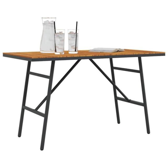 Berkfield Home Stunning Dining Table - Black, 110x55x62 cm, Made from Solid Acac in Brown - Size: 110 x 55 x 62 cm - image 1
