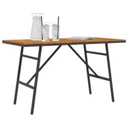Berkfield Home Stunning Dining Table - Black, 110x55x62 cm, Made from Solid Acac in Brown - Size: 110 x 55 x 62 cm - thumbnail 1