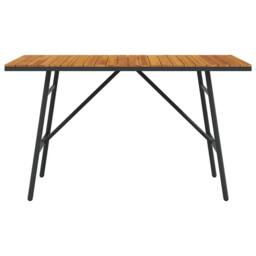 Berkfield Home Stunning Dining Table - Black, 110x55x62 cm, Made from Solid Acac in Brown - Size: 110 x 55 x 62 cm - thumbnail 6