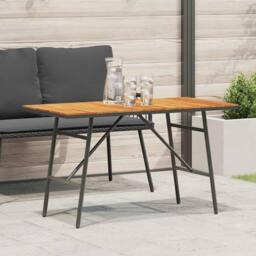 Berkfield Home Stunning Dining Table - Black, 110x55x62 cm, Made from Solid Acac in Brown - Size: 110 x 55 x 62 cm - thumbnail 2