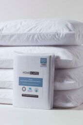 Homescapes Terry Towelling Waterproof Pillow Protectors Standard Size, Pack of 4 in White