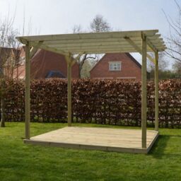 Rutland County Garden Furniture Ltd Garden Pergola & Decking Kit, Wood, L420 x W420 cm, Light Green - thumbnail 6