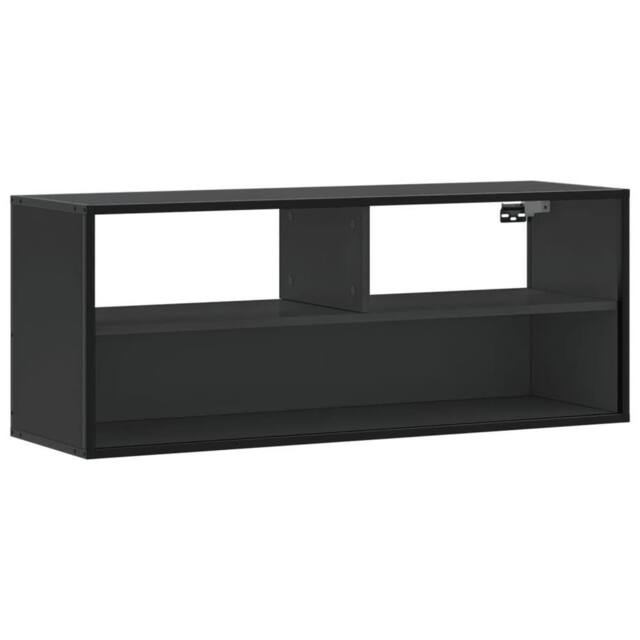 Berkfield Home TV Cabinet Black 100x31x39.5 cm Engineered Wood & Metal - image 1