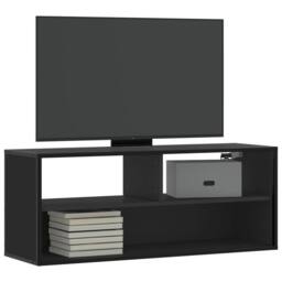 Berkfield Home TV Cabinet Black 100x31x39.5 cm Engineered Wood & Metal - thumbnail 2