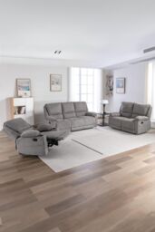 More4Homes Sydney 1+2+3 Seater Fabric Manual Recliner Sofa Set in Grey - thumbnail 6