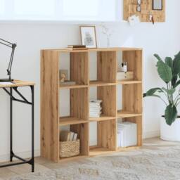 Berkfield Home Bookcase Artisian Oak 102x32x102 cm Engineered Wood in Brown - Size: 102 x 32 x 102 cm - thumbnail 3
