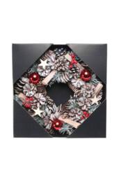 KDMD Woodland Snow Wreath with Red Baubles - thumbnail 4