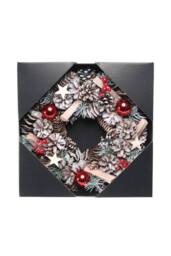 KDMD Woodland Snow Wreath with Red Baubles - thumbnail 3