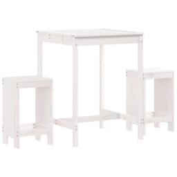 Berkfield Home 3 Piece Garden Bar Set White Solid Wood Pine