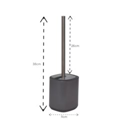 Showerdrape Dante Bathroom Accessory Set Floor Caddy with Toilet Brush & Holder in Grey - thumbnail 5