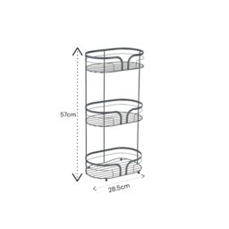 Showerdrape Dante Bathroom Accessory Set Floor Caddy with Toilet Brush & Holder in Grey - thumbnail 3