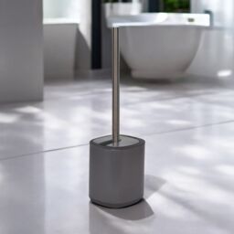 Showerdrape Dante Bathroom Accessory Set Floor Caddy with Toilet Brush & Holder in Grey - thumbnail 4