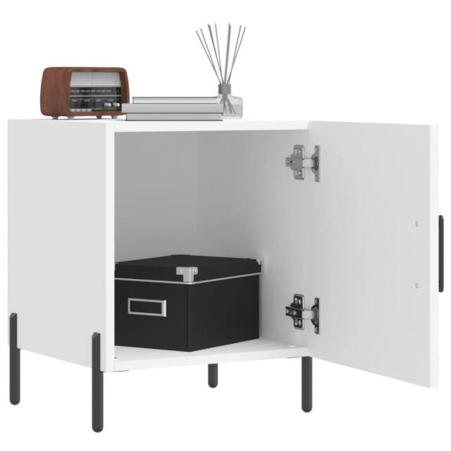 Berkfield Home Modern Bedside Cabinet White 40x40x50 cm Engineered Wood - Size: 40 x 40 x 50 cm - image 1