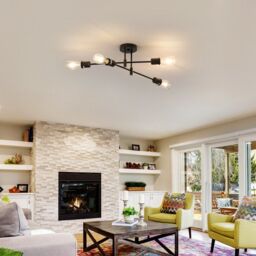 COMELY 4-Light Black Sputnik Ceiling Lamp, Modern Industrial Chandelier - thumbnail 4