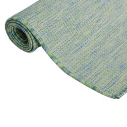 Berkfield Home Outdoor Flatweave Rug 200x280 cm Turquoise in Black - Size: Medium - thumbnail 3