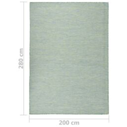 Berkfield Home Outdoor Flatweave Rug 200x280 cm Turquoise in Black - Size: Medium - thumbnail 6