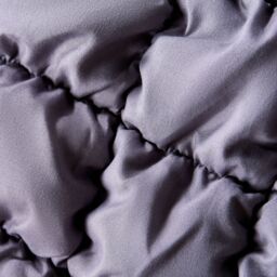 OHS Filled Seersucker Duvet Cover with Pillowcase Bedding Set in Grey - Size: Super King - thumbnail 3