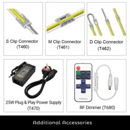 ENER-J COB LED Strip Light Kit 5m 24V 4000K 480 LEDs Per Metre Dimmable UK Plug in White - thumbnail 9