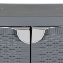 Berkfield Home Garden Storage Cabinet Grey 65x45x88 cm PP Rattan - Size: 65 x 45 x 88 cm - thumbnail 6