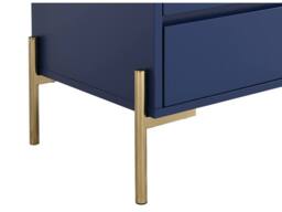Vente-unique Bedside Table With 2 Drawers - MDF & Metal - Blue Lacquered and - thumbnail 9