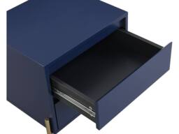 Vente-unique Bedside Table With 2 Drawers - MDF & Metal - Blue Lacquered and - thumbnail 8