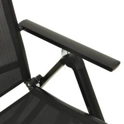 Berkfield Home Folding Garden Chairs 2 pcs Textilene & Aluminium Black - thumbnail 7