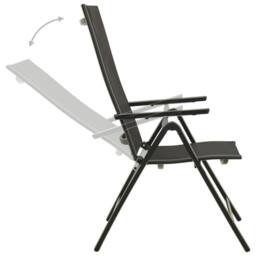 Berkfield Home Folding Garden Chairs 2 pcs Textilene & Aluminium Black - thumbnail 6